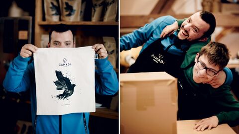 Anerkennung Unternehmen - ZAMADI Kaffee Zwei lachende junge Männer.