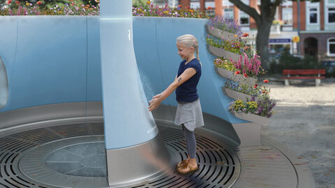 2. Preis - Pi- das Kinderurinal Nachwuchs 2. Preis – Animation einer funktionsspezifischen Sanitärlösung mit Handwaschmöglichkeit für Kinder auf Spielplätzen