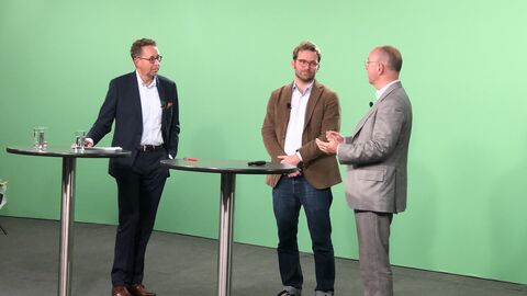Diskussionsrunde auf der Hypermotion 2021: Dr. Michael Benz, Prof. Martin Knöll und Lutz Dietzold (v.l.n.r.)